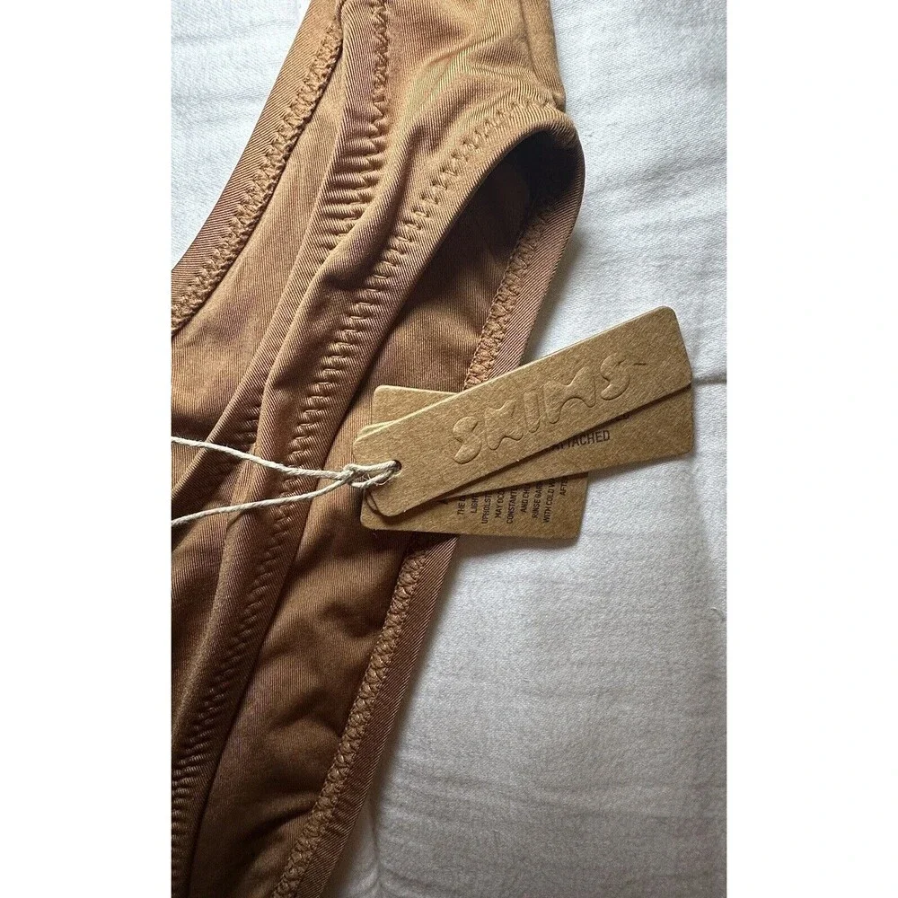 SKIMS Signature Swim‎ Cut Out Monokini One Piece Swimsuit Almond XXS NWT